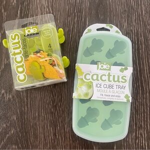 New! Joie Cactus Taco Holder & Ice Cube Tray Set